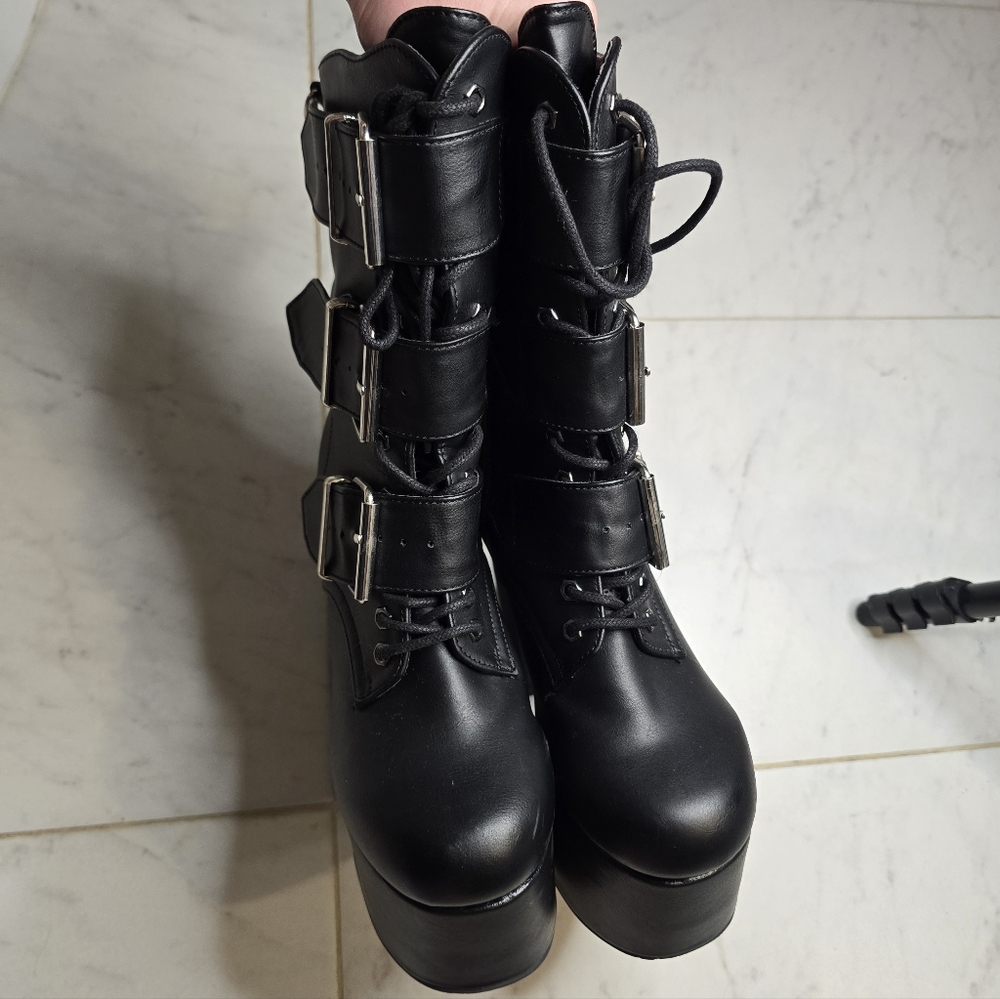 Demonia Torment 703 Goth Platform Boots - Picture 2 of 5